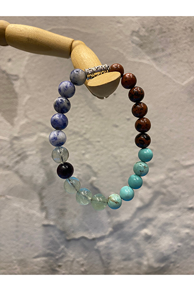 Positive Energy Bracelet ( Agate, Turquoise, Fluorite and Sodalite )