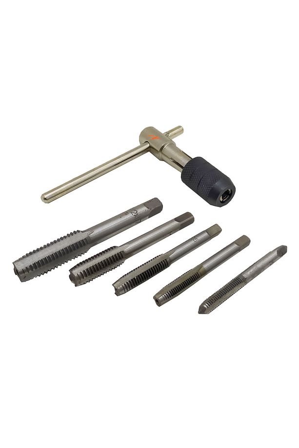 KLAVUZ SETİ KOLLU CİVATA DİŞ AÇMA SET 6 PARÇA EKONOMİK SET HSS KLAVUZ TAKIMI - 1