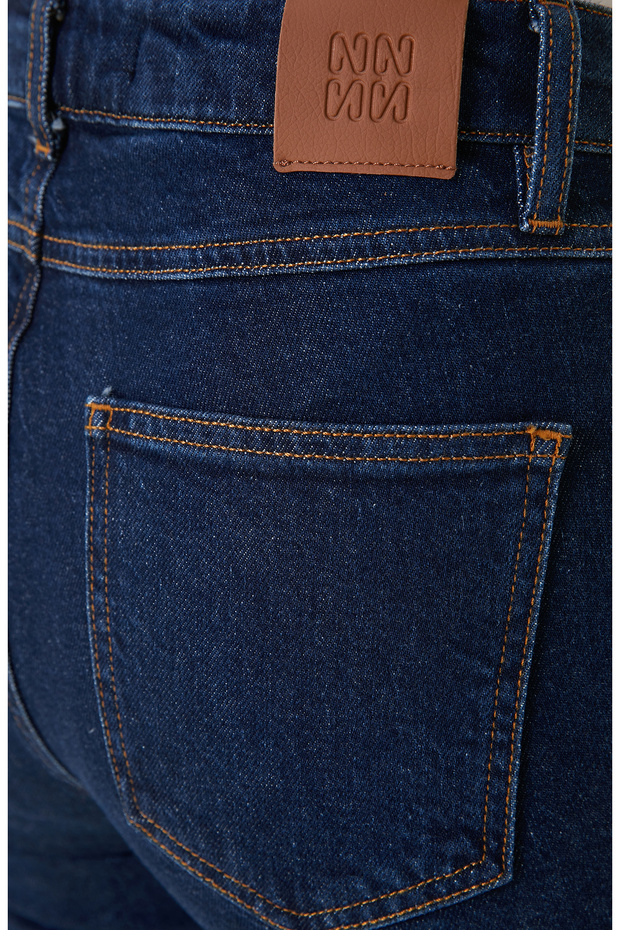 Lacivert Denim Pantolon - 4