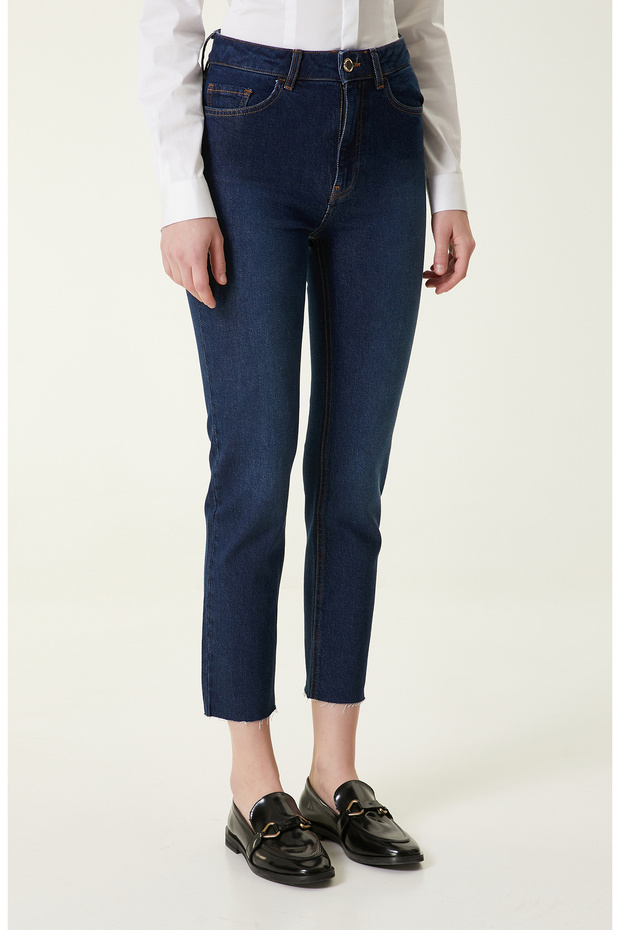 Lacivert Denim Pantolon - 3