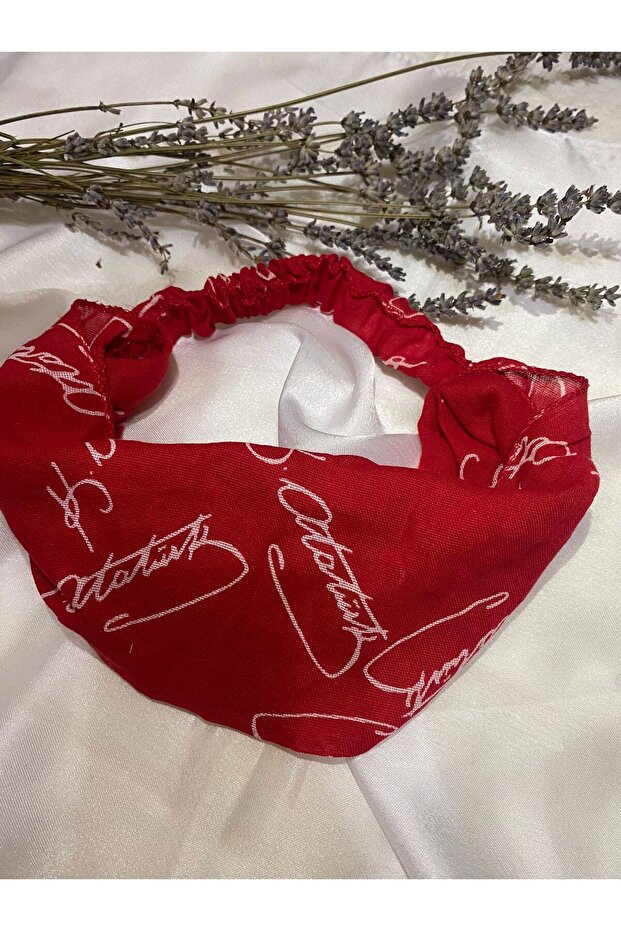 23 April Special Ataturk Signed Red Bandana Buckle 1 Piece - Eid Buckle - Elastic Back
