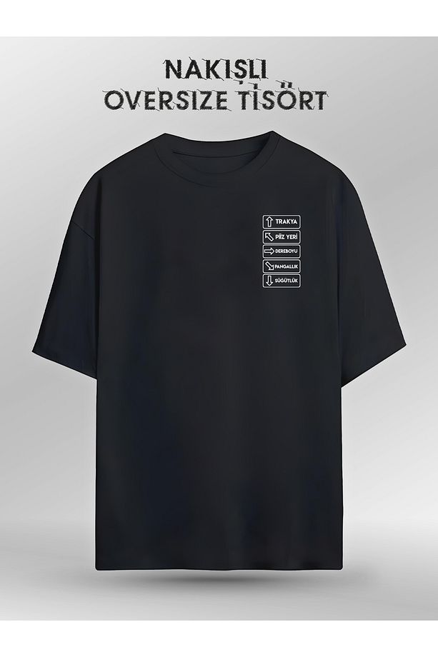 Trakya Tabelası (Orijinal Oversize Nakışlı Tişört) - 1