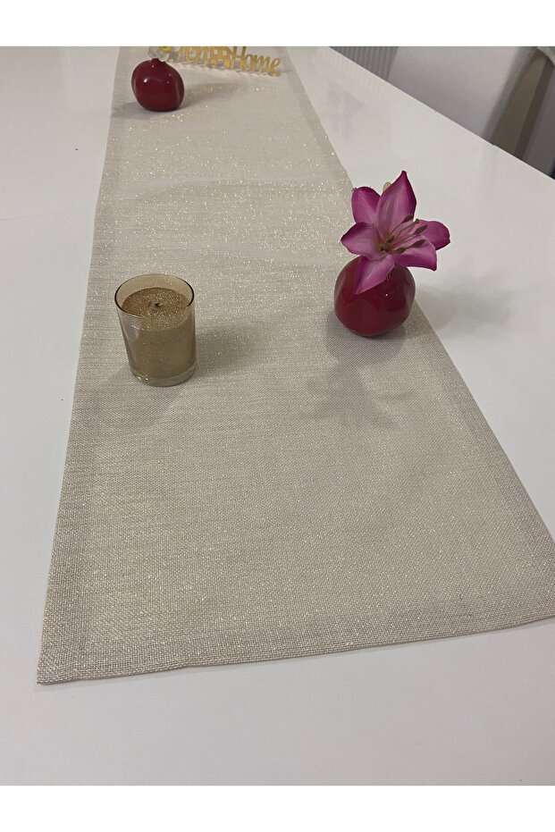 Glitter Bougainvillea Gold Color Rectangular Runner 40x160