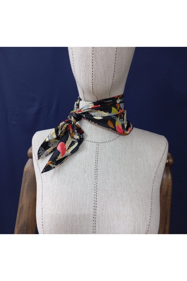 Sarah Satin Scarf Scarf Neck Tie Multi-Colored
