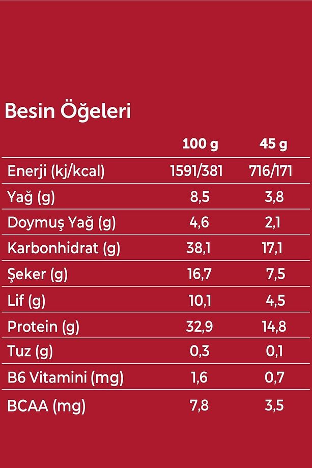 Yüksek Protein Bar - Bademli ve Kakaolu 45 gr x 12 Adet - 7