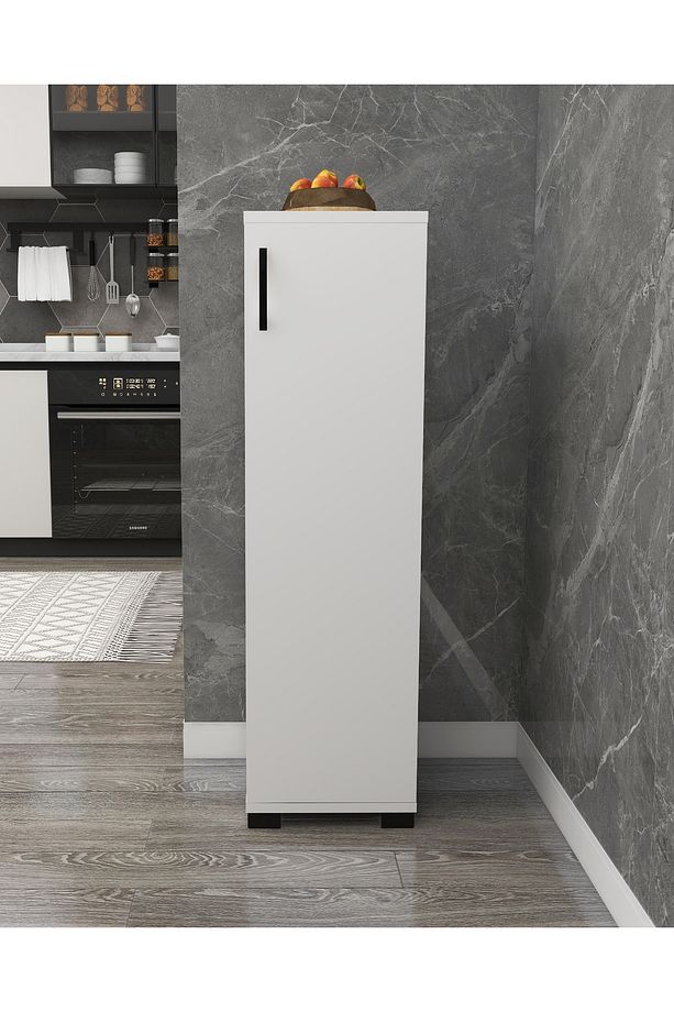 Çok Amaçlı Tek Kapaklı Mini Dolap Erzak Dolabı Banyo Dolabı - 2