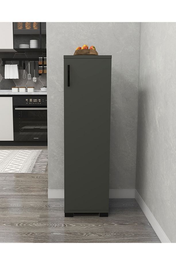 Çok Amaçlı Tek Kapaklı Mini Dolap Erzak Dolabı Banyo Dolabı - 2