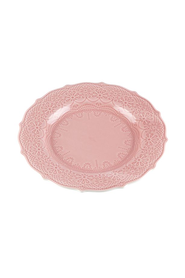 Dantel Koleksiyon Yemek Tabağı, 26cm. Pembe 2 Li Set Olarak Satılmaktadır - 1