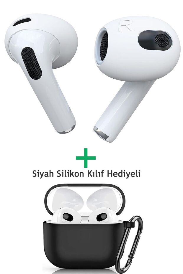 Beyaz Bluetooth 3.Nesil Airpods Pro Kulakiçi Kulaklık Ve Kılıf Hediyeli Tüm Telefonlara Uyumlu - 6