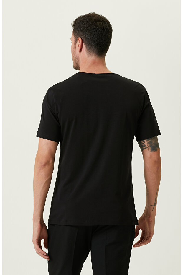 Μαύρο κοντομάνικο μπλουζάκι - 4