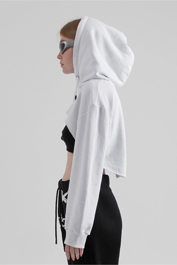 BASIC CROP KADIN HOODIE - 4