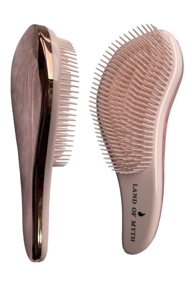 Lom11016 Detangling Hair Comb Knot-Removing Hair Brush for Adults & Kids (Rose Gold Pink)