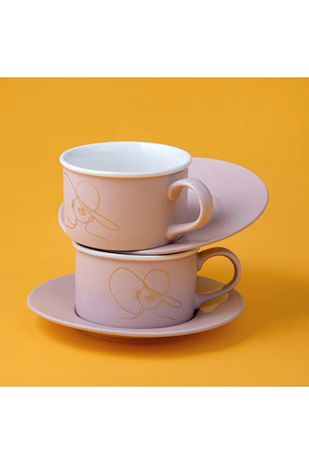 مجموعة أكواب الشاي باللون البيج من Joy - 3