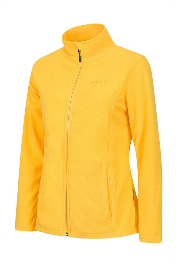 Peridot Tam Fermuarlı Kadın Polar Sweatshirt Sarı - 3