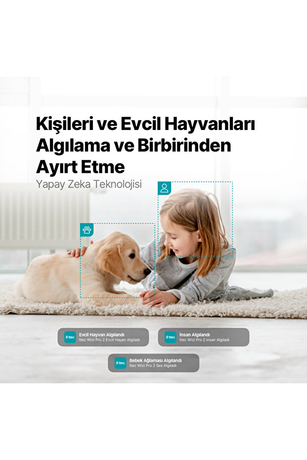 Wizi Pro 2 Full HD 360° Tak Çalıştır Wi-Fi Akıllı Kamera - 6