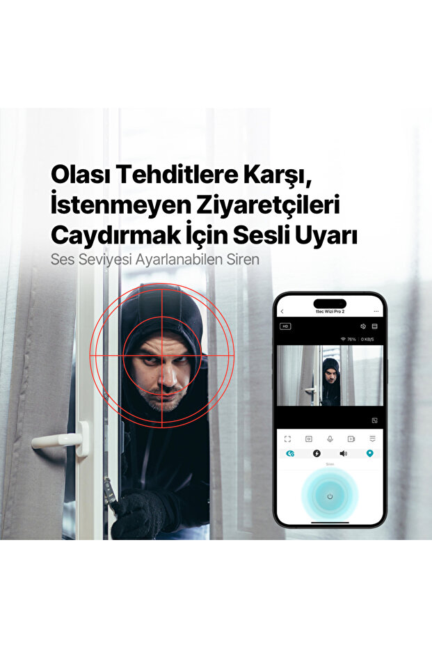 Wizi Pro 2 Full HD 360° Tak Çalıştır Wi-Fi Akıllı Kamera - 7