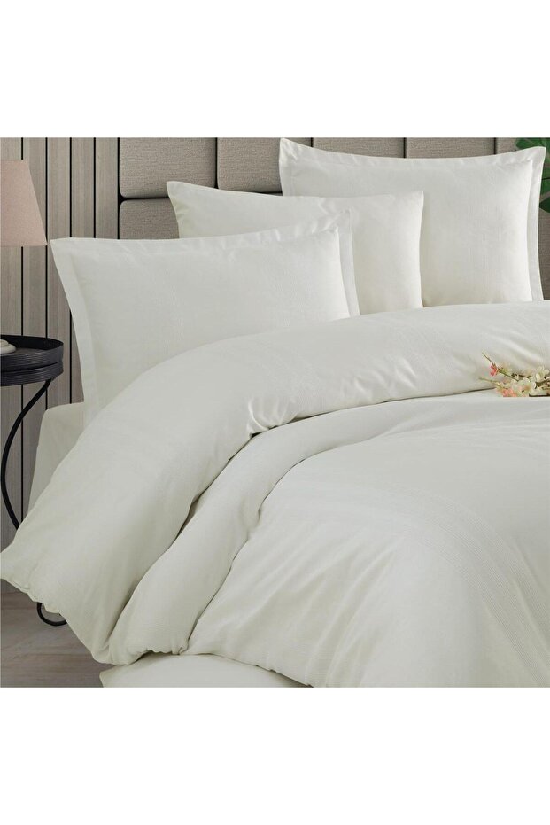 طقم غطاء لحاف فردي من القطن 100% من Ranforce Melkor V2 Ecru