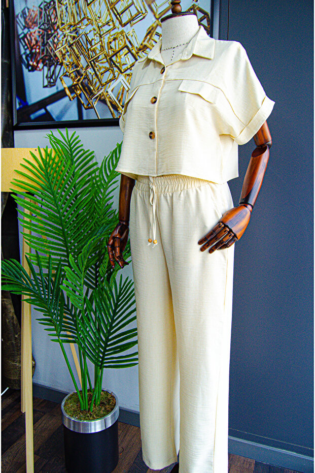 Short Sleeve Linen Set