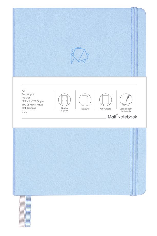 A5 Defter Noktalı Mavi - 7