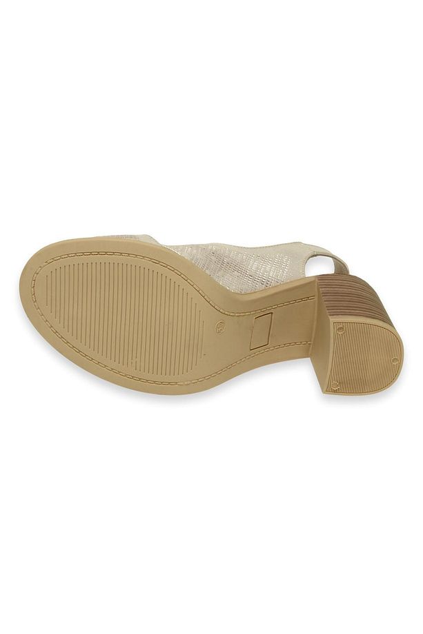 D24Ys-1040Z Topuklu Vizon Kadın Sandalet - 5