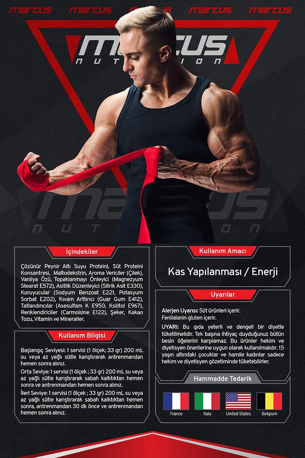 Marcus Whey Protein Tozu X Series 561 G (ÇİLEK AROMALI) - 5