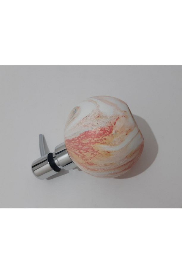 Mermer Desenli Porselen Yuvarlak Sıvı Sabunluk 15 Cm - 6