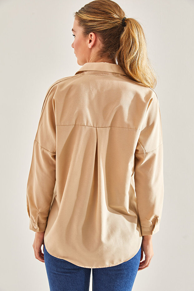 Damen Basic-Hemd mit Ärmelfalten 60111012 - 4