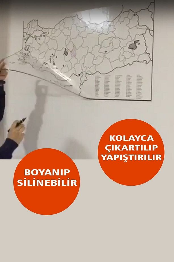 4'lü Harita Seti - Yapışkansız Tutunan, Taşınabilir, Belge Tutucu, Statik Pratik Akıllı Kağıt - 9