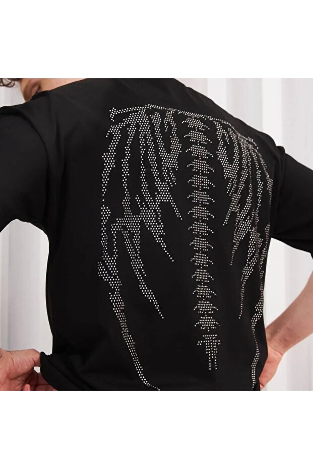 İskelet Taşlı Tshirt - 1