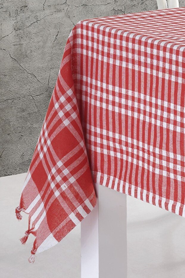 مفرش طاولة بنمط بوتيكير 170×170 سم أحمر - 2