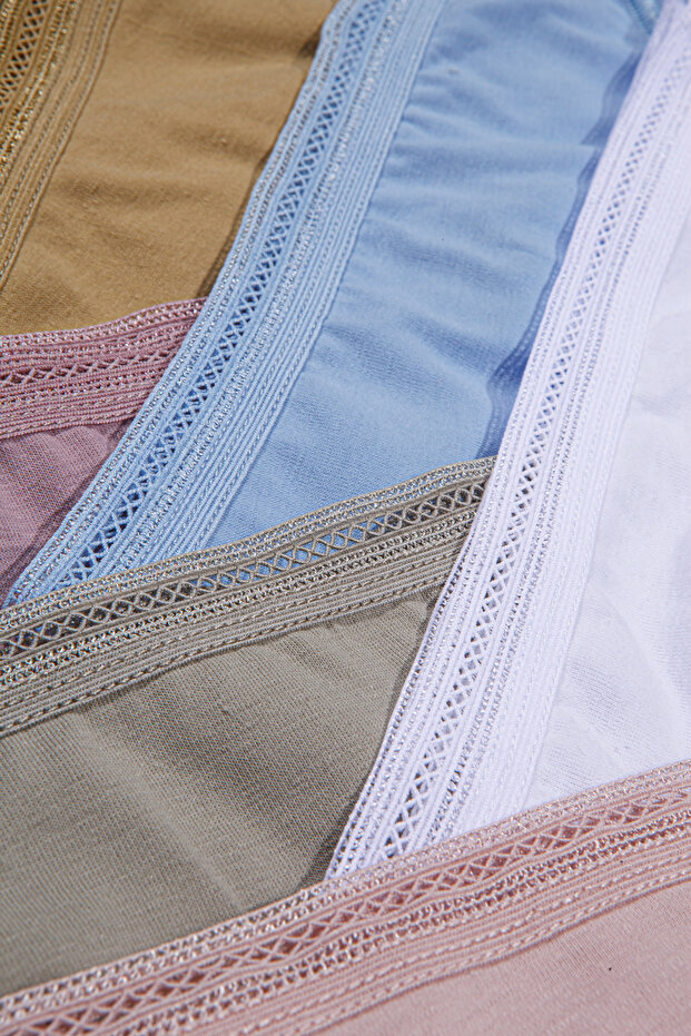 4 adet Dantel işlemeli Bikini Külot - 4