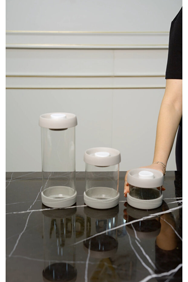 Vacuum Glass Storage Container Set of 3 Vacuum Storage Container Set of 3 - 2