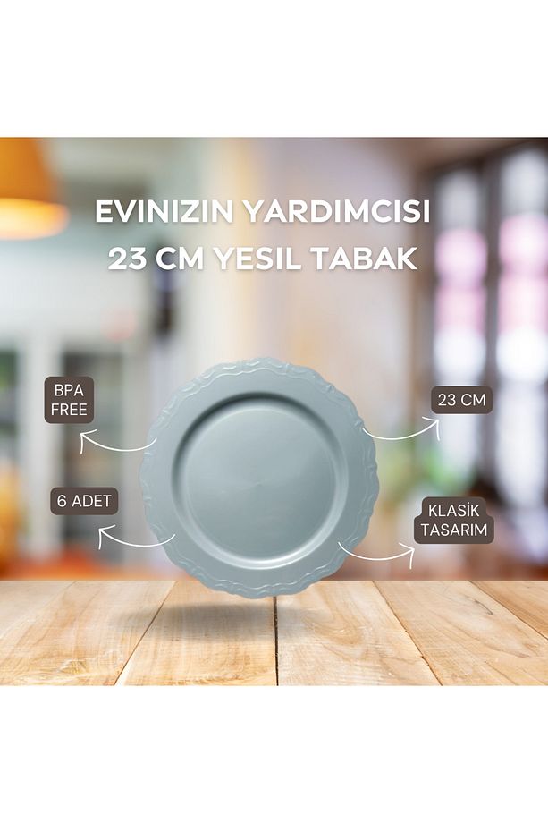 Mika Tabak& Parti Tabak&parti Mika Tabak & Doğum Günü Tabak & Plastik Tabak 23 Cm - 6 Adet - 1