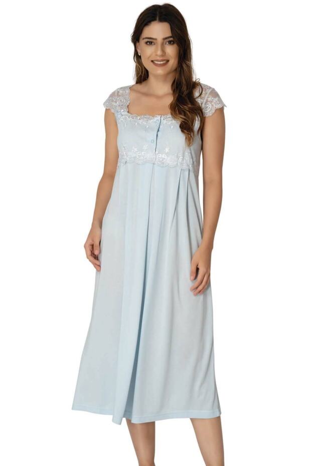Blue Lace Maternity Nightgown Set 2304m