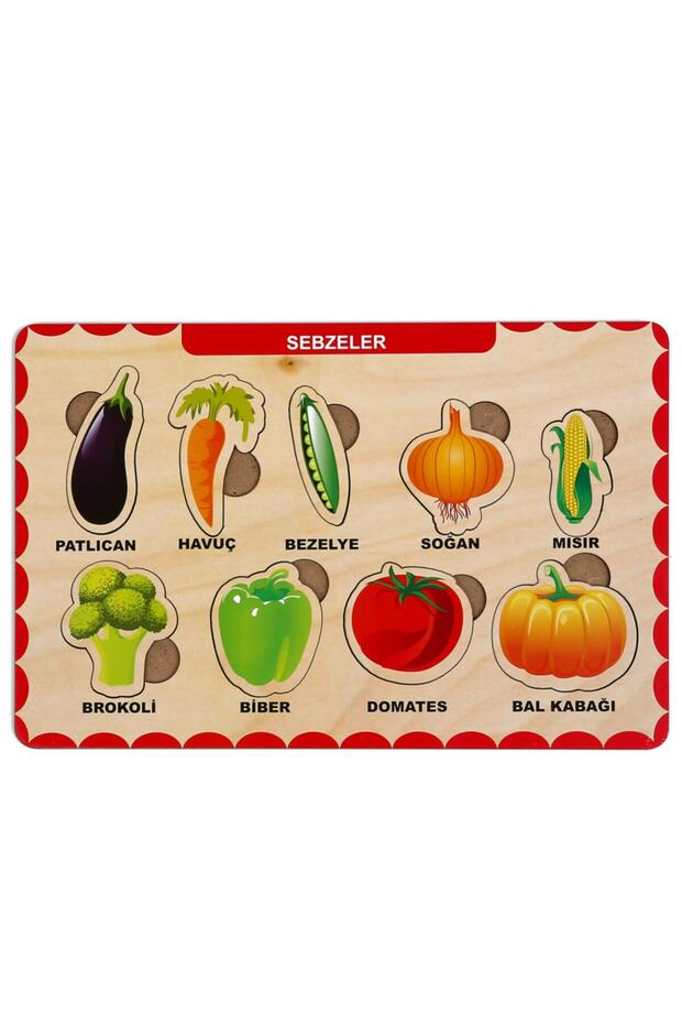 Ahşap Bul Tak Eğitici 2 Adet Yapboz Puzzle Seti - 2