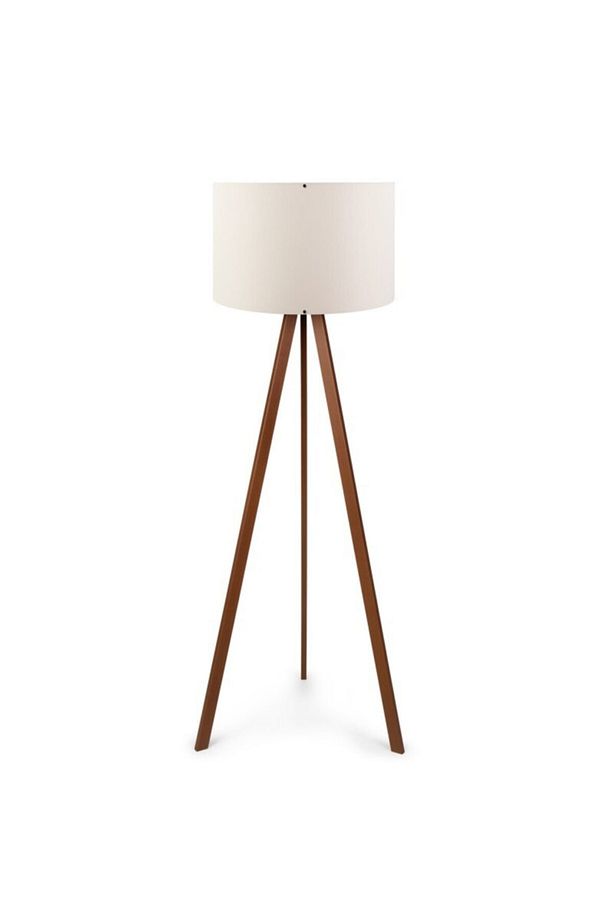 A&g Ahşap Tripod Lambader Kumaş Başlık Köşe Lambası - 1