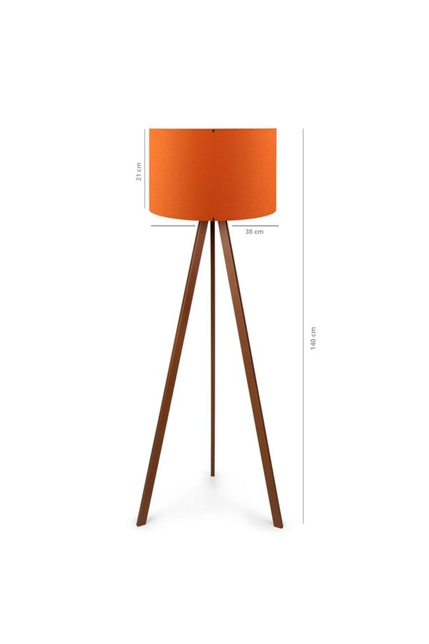 A&g Ahşap Tripod Lambader Kumaş Başlık Köşe Lambası - 2