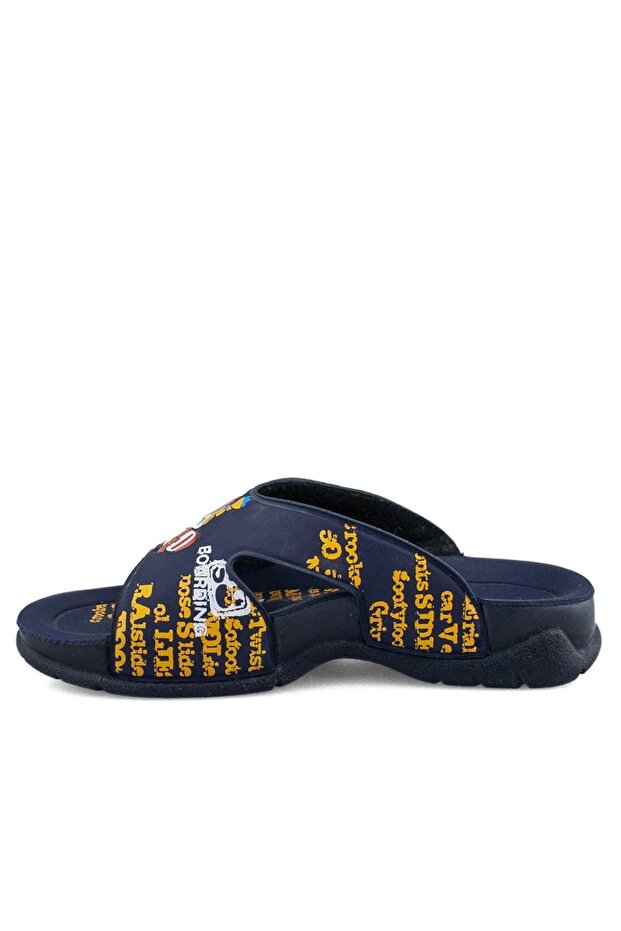 Navy Blue E Boy's Slippers - 4
