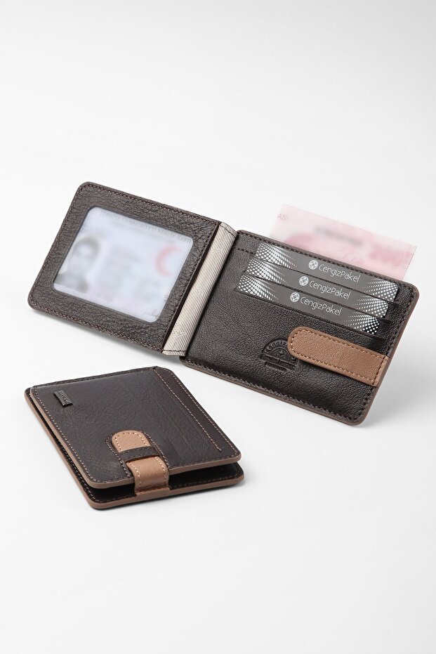 Genuine Leather Men's Card Holder Brown-toprak-2404t