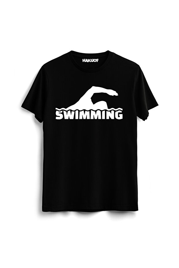 Swimming Printed T-Shirt Swimming Design Cotton Cotton Tshirt