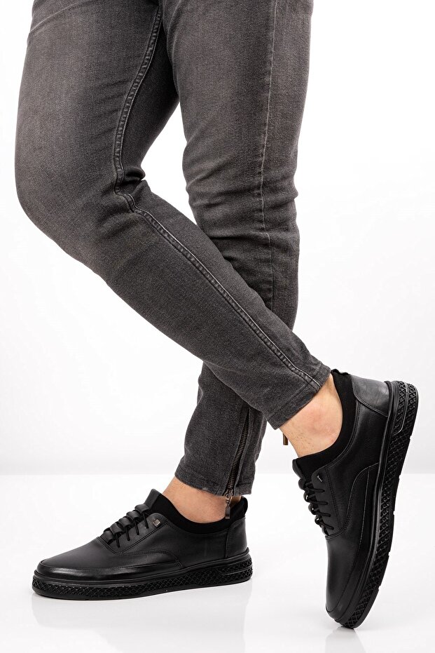 Men's Genuine Leather Laceless Shoes Suitable for Scalloped Feet