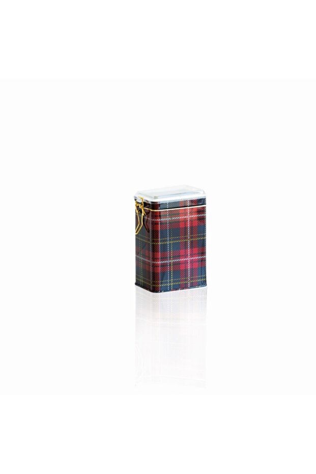 Ef043-ı3 Plaid(EKOSE) Patterned Rectangular Metal Storage Container 8x10 Cm - 4