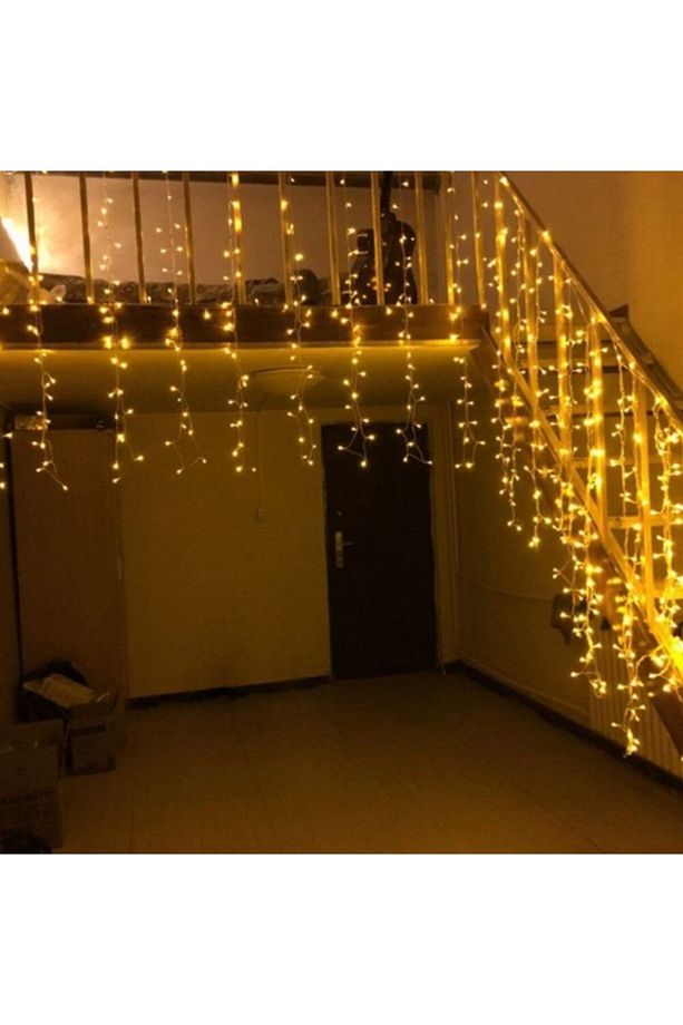 6x1 Metre Perde Led Animasyonlu 24 Saçaklı Kablolu Fişli Eklenebilir 8 Fonksiyonlu - 4