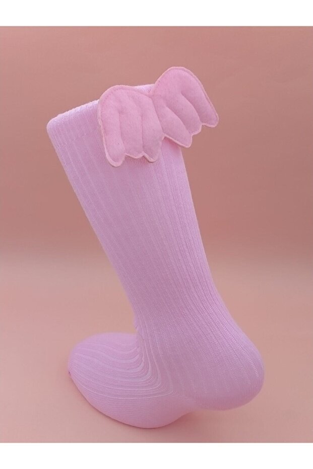 Baby Girl Pink Angel Wing Knee Socks