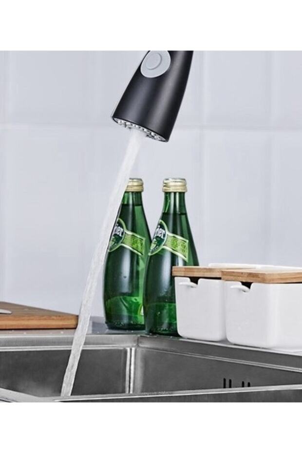 صنبور المطبخ المرن ذو الوظيفة السوداء المتوسطة - 3