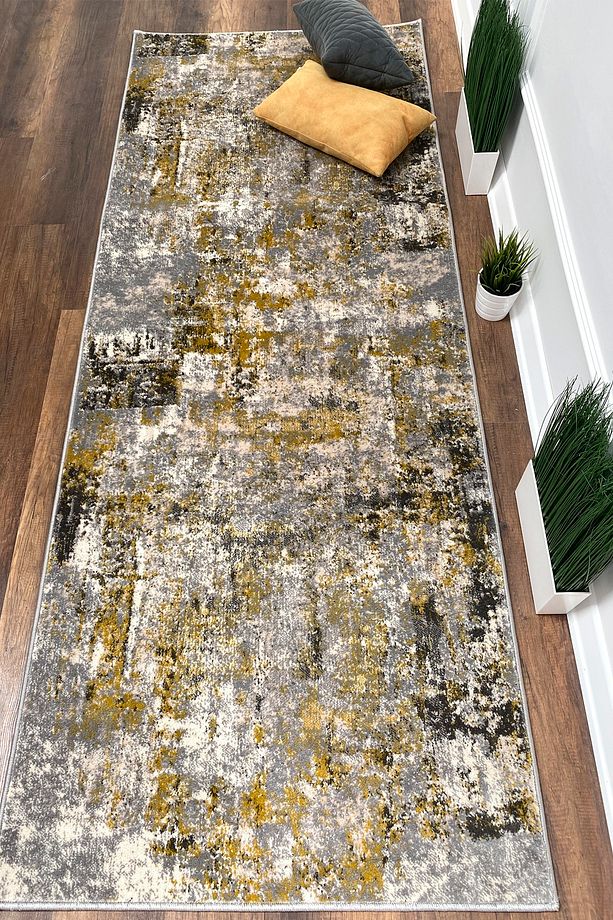 Evrim G3904 Krem Sarı Dokuma Taban Kesme Yolluk Halı - 1