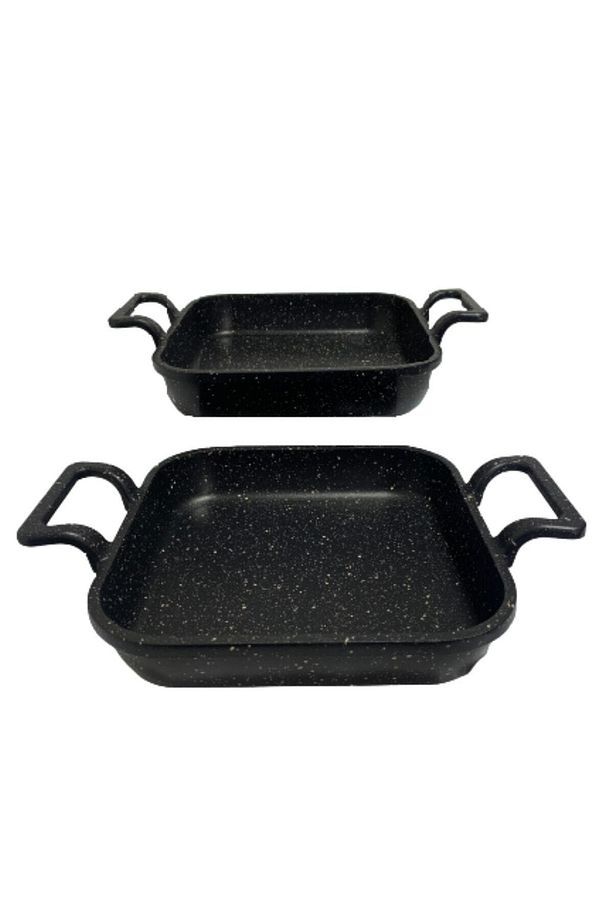 Döküm Granit Kaplama Kare Sahan 2'li Set (20-22) Cm - 2