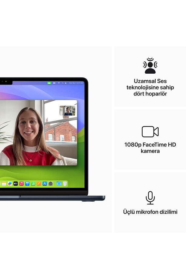 13-inch MacBook Air: Apple M3 chip with 8-core CPU and 8-core GPU, 8GB, 256GB SSD - Midnight - 6