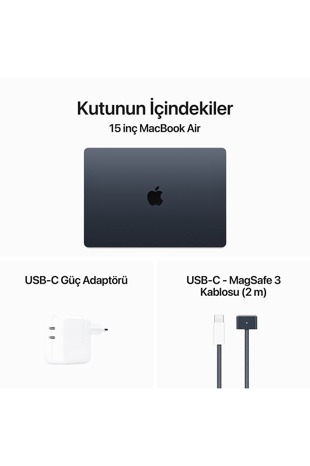 15-inch MacBook Air: Apple M3 chip with 8-core CPU and 10-core GPU, 8GB, 512GB SSD - Midnight - 9