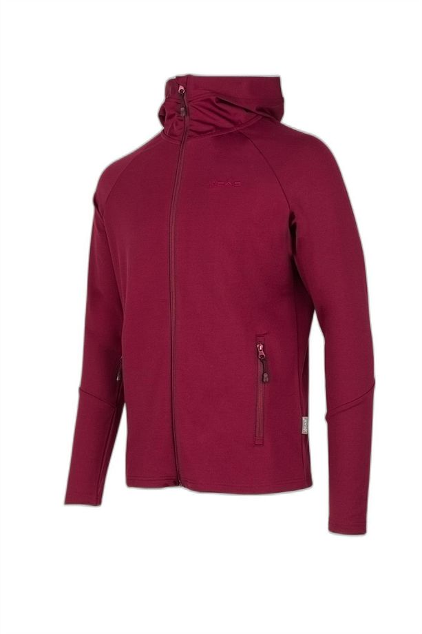 Selenge Fermuarlı Kapşonlu Sweat Bordo - 2